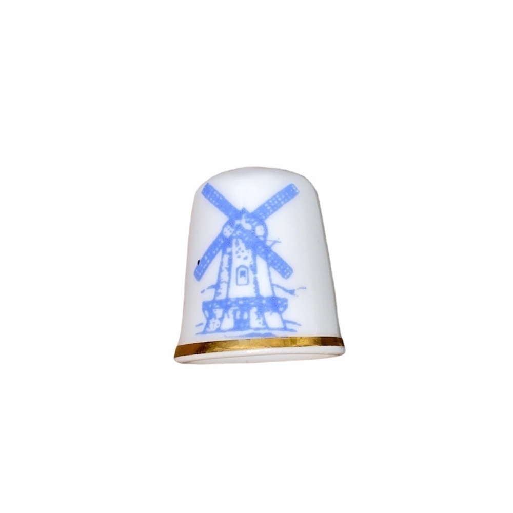 Solvang vintage blue & white lighthouse thimble